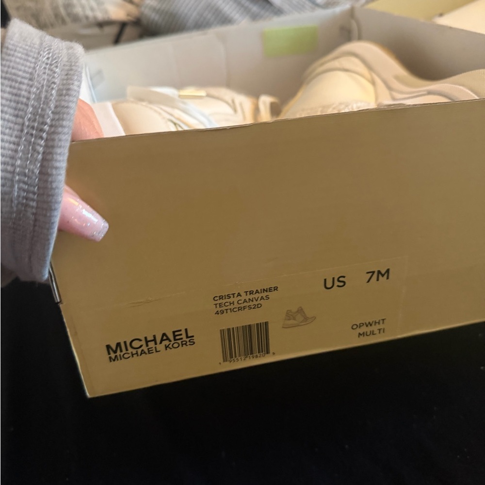 Michael Kors White Sneakers with Tan Soles - Picture 5 of 5